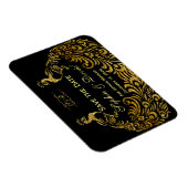 Hochzeitseinladungen | Gold Peacock SAVE THE DATE Magnet (Rechte Seite)
