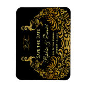 Hochzeitseinladungen | Gold Peacock SAVE THE DATE Magnet (Vertikal)