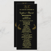 Hochzeitseinladungen | Goldpfauenprogramm Programm (Vorne/Hinten)