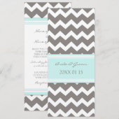 Hochzeitseinladungen Graublau Zickzack Einladung (Vorne/Hinten)
