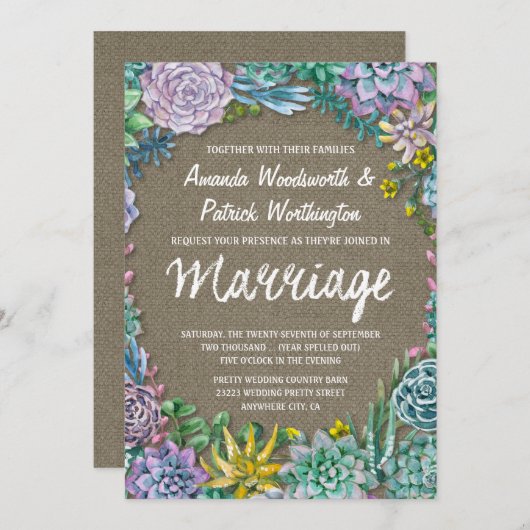 Hochzeitseinladungen in einem sukzessiven und rust einladung (Vorne/Hinten)