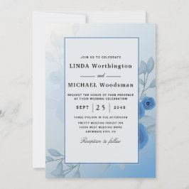 Hochzeitseinladungen in Meeresfarbe Einladung