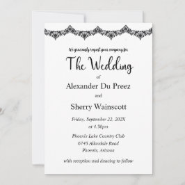 Hochzeitseinladungen in Schwarz-Weiß-Weiß Einladung