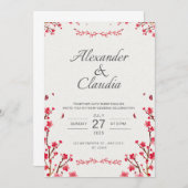 Hochzeitseinladungen japanische Blume Stil Save The Date (Vorne/Hinten)