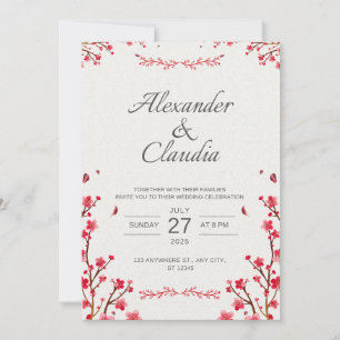 Hochzeitseinladungen japanische Blume Stil Save The Date
