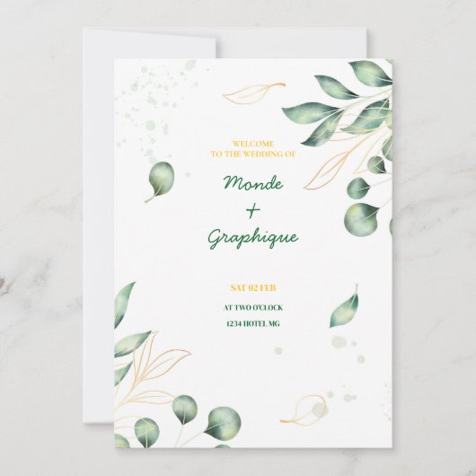 Hochzeitseinladungen Kunst Einladung (Vorderseite)