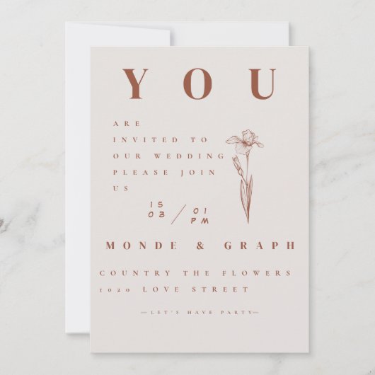 Hochzeitseinladungen Kunst Einladung (Vorderseite)