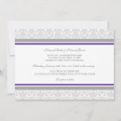 Hochzeitseinladungen Lila-Weiße Damast Einladung (Rückseite)