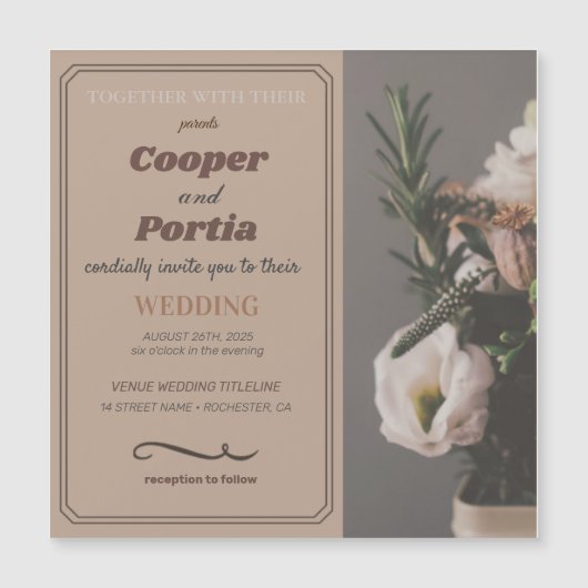 Hochzeitseinladungen Magneteinladung (Vorderseite)