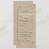 Hochzeitseinladungen | Mason Jar Linen Leinwand Me Menükarte (Vorne/Hinten)
