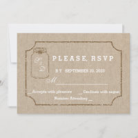 Hochzeitseinladungen | Mason Jar Linen Leinwand UA