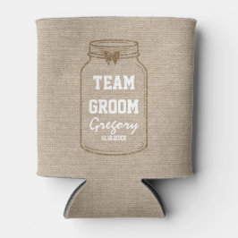 Hochzeitseinladungen | Mason Jar Linen TEAM GROOM Dosenkühler