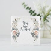 Hochzeitseinladungen mit Blumenstrauß. Einladung (Stehend Vorderseite)
