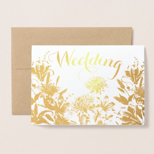 Hochzeitseinladungen mit Goldfilm Folienkarte (Vorderseite mit Umschlag)