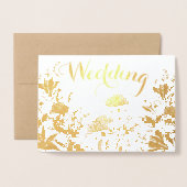 Hochzeitseinladungen mit Goldfilm Folienkarte (Vorderseite mit Umschlag)