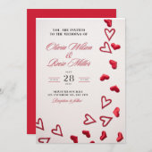 Hochzeitseinladungen mit Herzen und romantische Li Einladung (Vorne/Hinten)