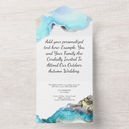 Hochzeitseinladungen mit UAWG All In One Einladung (Innen Boden)