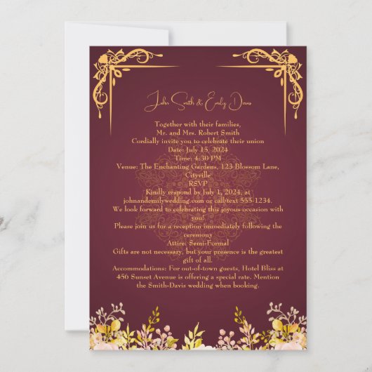 Hochzeitseinladungen mit UAwg Qr-Code Einladung (Vorderseite)