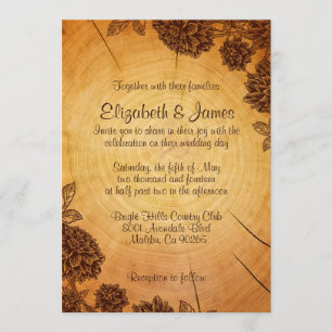 Hochzeitseinladungen mit Vintage-Baumringen Einladung