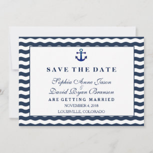 Hochzeitseinladungen   Nautische Marine SAVE THE D Date
