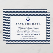 Hochzeitseinladungen | Nautische Marine SAVE THE D Save The Date (Vorne/Hinten)