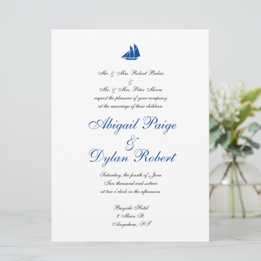 Hochzeitseinladungen "On the Sea" Einladung (Stehend Vorderseite)