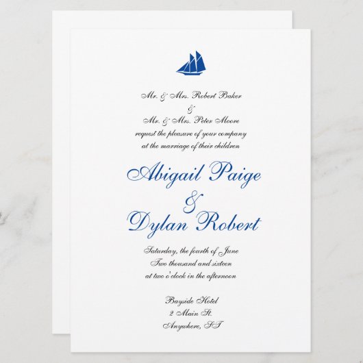 Hochzeitseinladungen "On the Sea" Einladung (Vorne/Hinten)