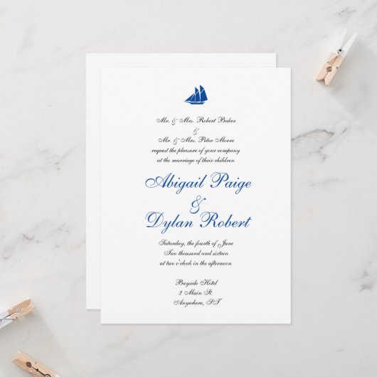 Hochzeitseinladungen "On the Sea" Einladung (Vorderseite/Rückseite Beispiel)