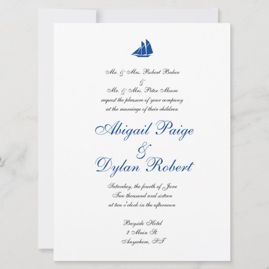 Hochzeitseinladungen "On the Sea" Einladung (Vorderseite)