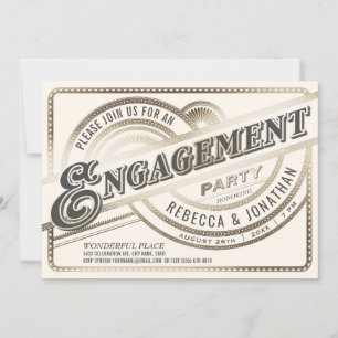 Hochzeitseinladungen - Retro Weiß Gold Einladung