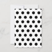 Hochzeitseinladungen| Schwarzer Polka-Dot Einladung (Rückseite)