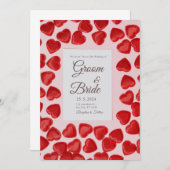 Hochzeitseinladungen voller roter Herzen Einladung (Vorne/Hinten)