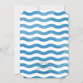 Hochzeitseinladungen zu Beach Blue Watercolor Einladung (Rückseite)