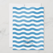 Hochzeitseinladungen zu Beach Blue Watercolor Einladung (Rückseite)