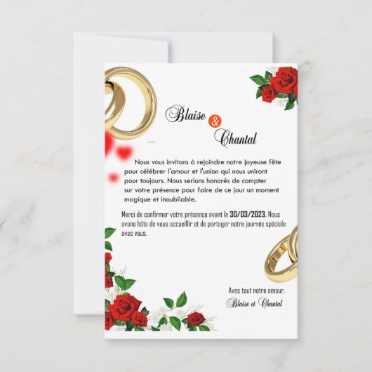 HOCHZEITSEINLADUNGSKARTE ANKÜNDIGUNG (Vorderseite)