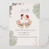 Hochzeitseinladungskarte Folieneinladung (Vorderseite)