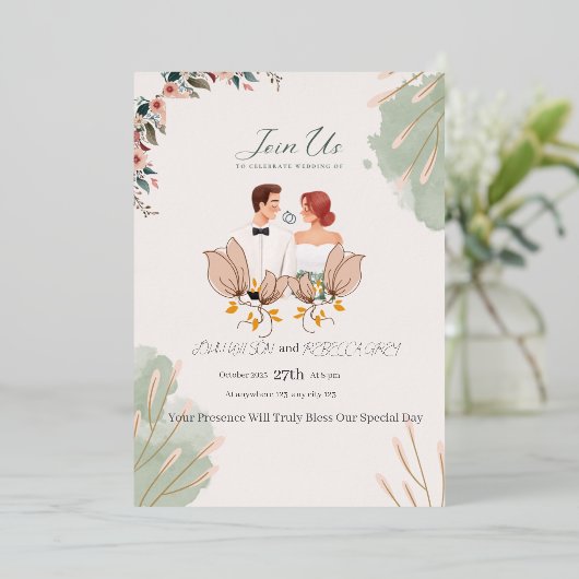 Hochzeitseinladungskarte Folieneinladung (Stehend vorne)