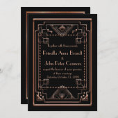 Hochzeitseinladungskarte, großes Gatsby, schwarzes Einladung (Vorne/Hinten)