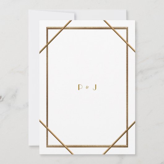 Hochzeitseinladungskarte, großes Gatsby, weiß Einladung (Rückseite)