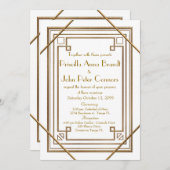 Hochzeitseinladungskarte, großes Gatsby, weiß Einladung (Vorne/Hinten)