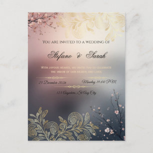 Hochzeitseinladungskarte  postkarte
