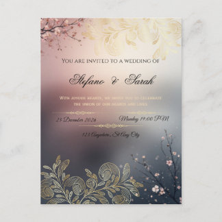 Hochzeitseinladungskarte postkarte