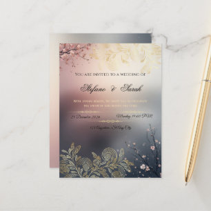 Hochzeitseinladungskarte  postkarte