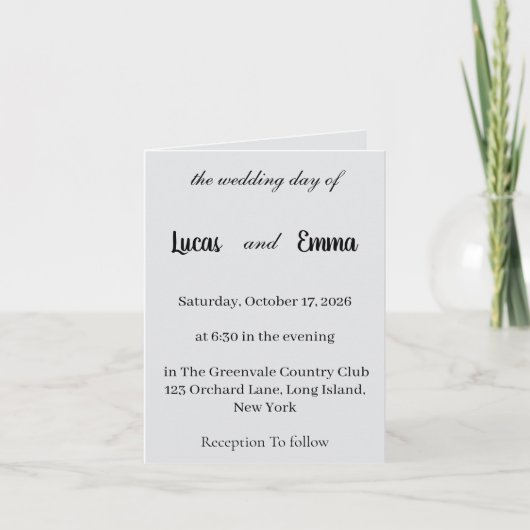 Hochzeitseinladungskarten karte (Vorderseite)
