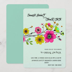 Hochzeitseinladungsvorlage Wilde Blume, Druckbar Einladung