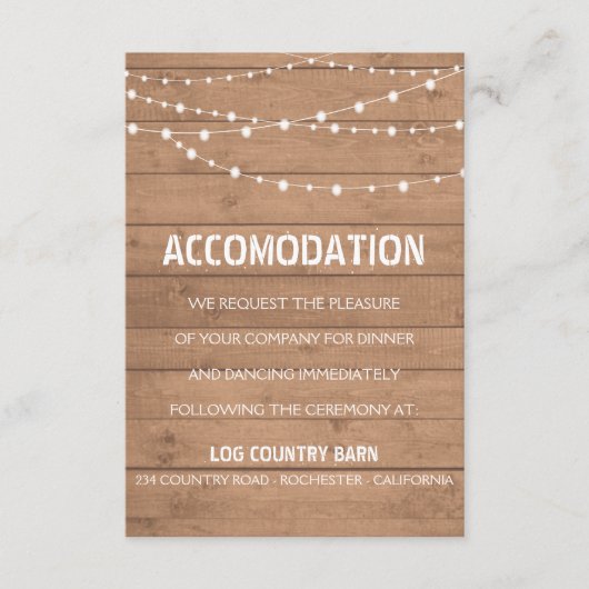 Hochzeitseinsatz für Holzkörner und Streichelampen Begleitkarte (Vorderseite)