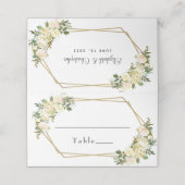 Hochzeitselegante Rose mit weißem Chic Platzkarte (Außenseite Aufgefaltet)