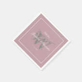 Hochzeitselegantes Monogram Chic Dusty Pink Paper Serviette (Ecke)
