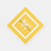 Hochzeitselegantes Monogramm-Script-Chic-Gelbes Pa Serviette (Ecke)