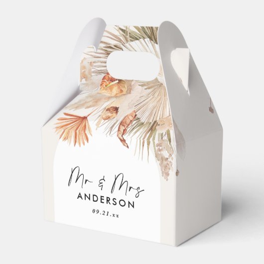 Hochzeitselegantes natürliches botanisches Pampasg Geschenkschachtel (Rückseite)